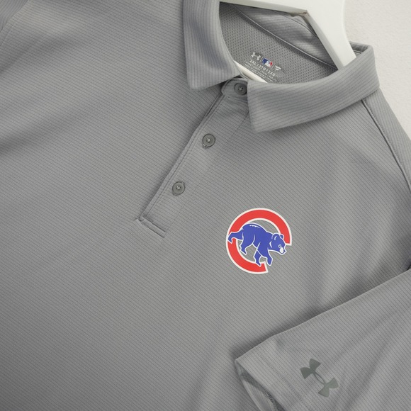Under Armour Other - Under Armour MLB Chicago Cubs Gray Heatgear Polo Shirt Mens 2XL UG09